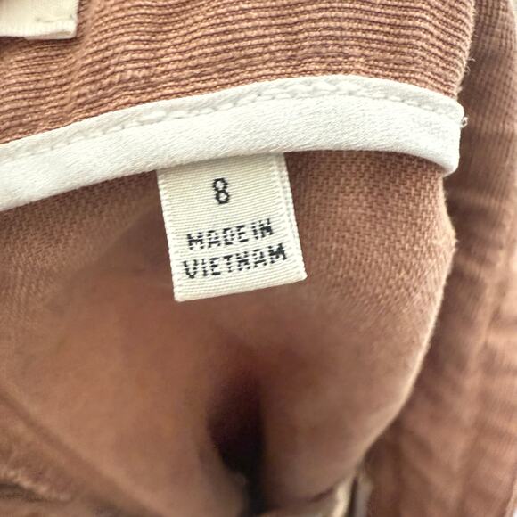 WILFRED ARITZIA Women's 8 Allant Linen Pants Cropped Waist Tie Moroccan Spice - Picture 9 of 16